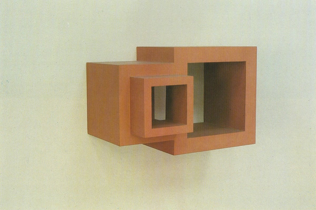 fig. 1: &quot;painted structure: squares&quot; (1983), oil on plywood, 21,5 x 34 cm