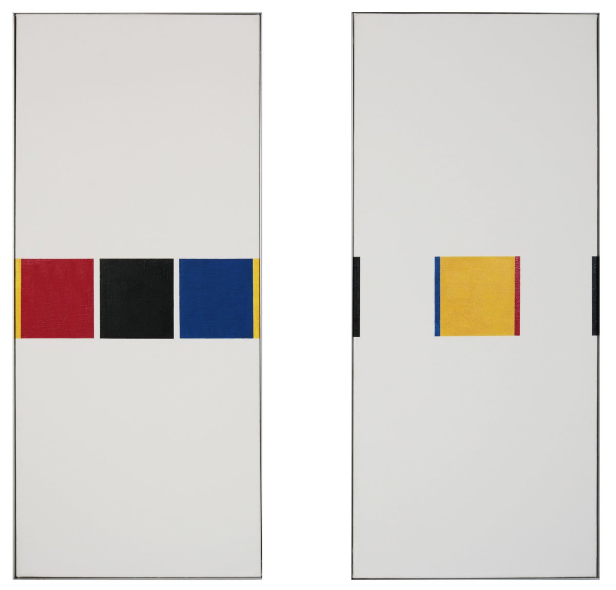 &quot;serie 3 – 4/4&quot; (1985, 4-part), oil on linen, each 100 x 40 cm