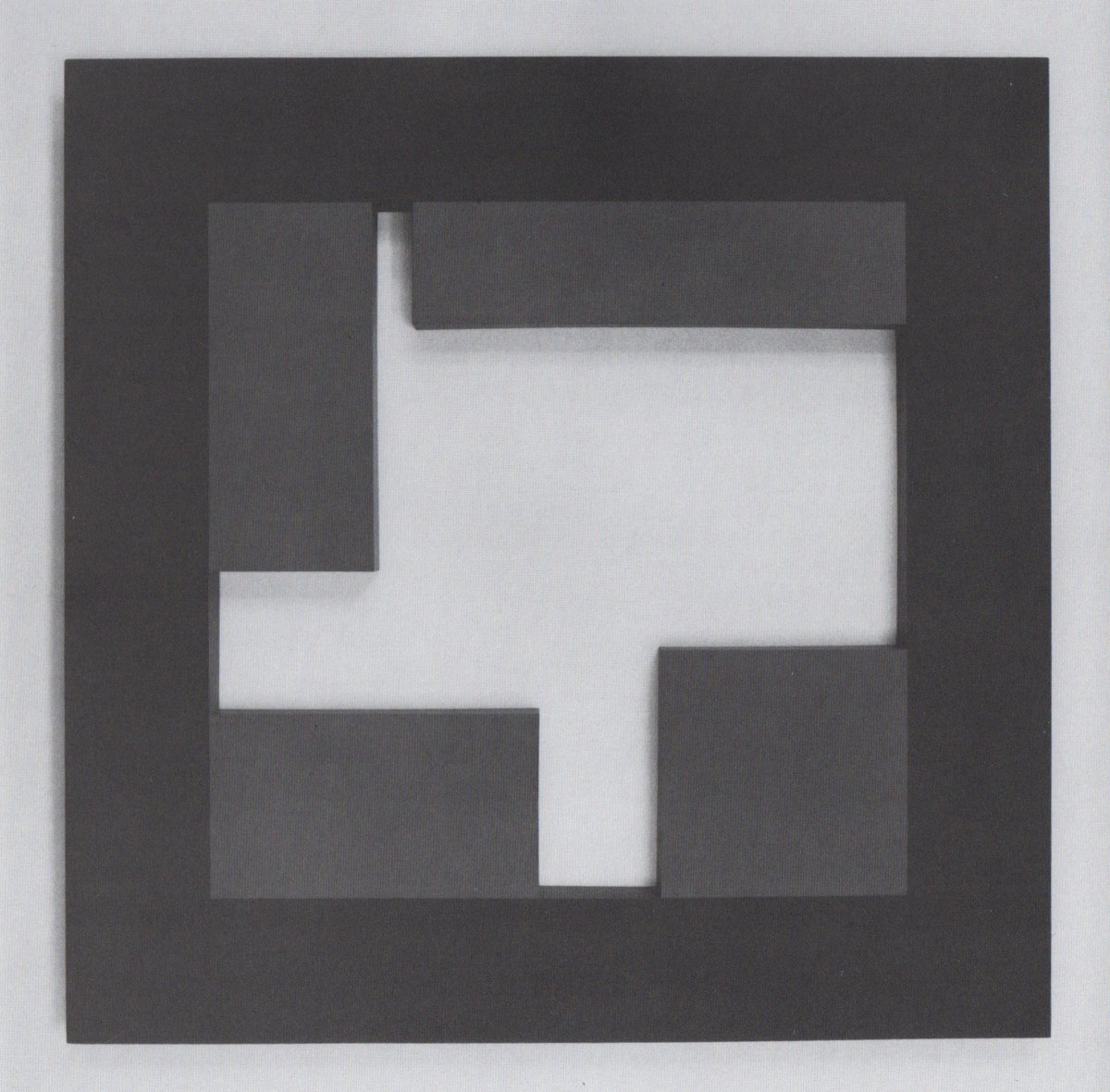 fig. 3: &quot;equal areas within a square&quot; (1983), oil on plywood, 120 x 120 cm