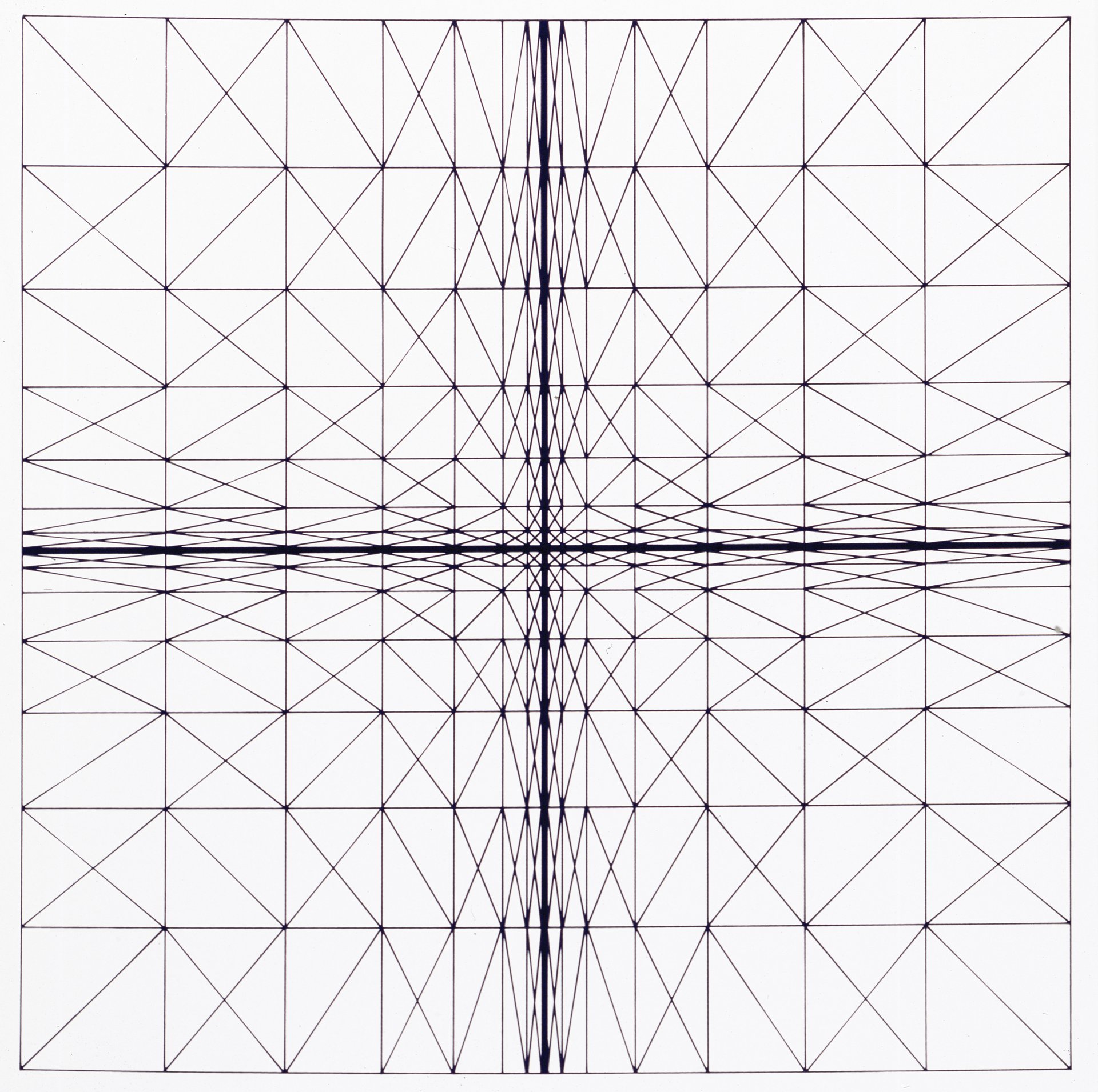 lev nusberg, &quot;kinetische zeichnung&quot; (1962), silkscreen on laid paper, 60 x 60 cm