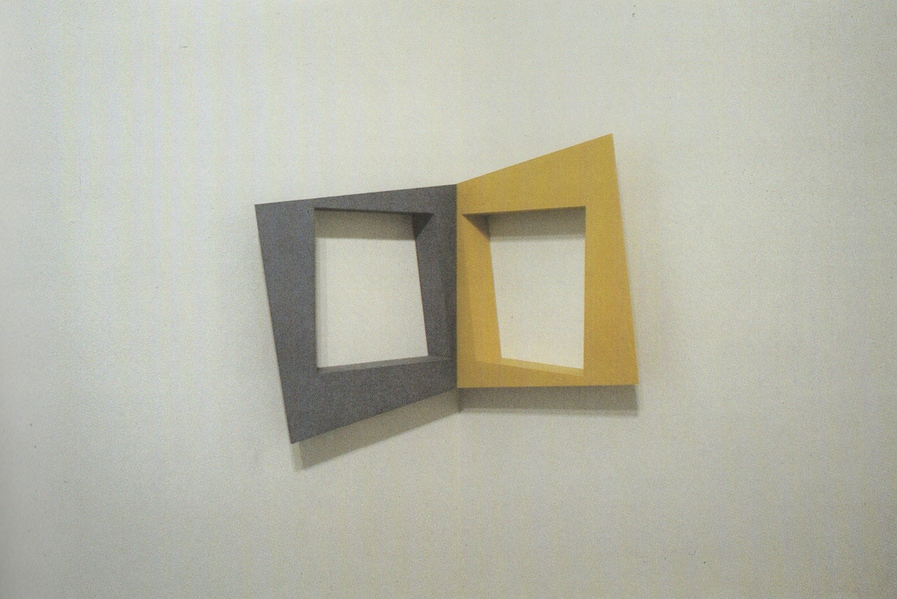 john carter: &quot;corner – equal areas and spaces&quot; (1985), acrylic on wood, 27 x 30 cm
