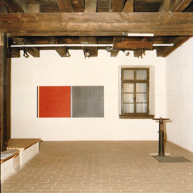 view of installation: &quot;kunibert fritz—bilder, objekte und grafik&quot; at edition &amp; galerie hoffmann 1989/90