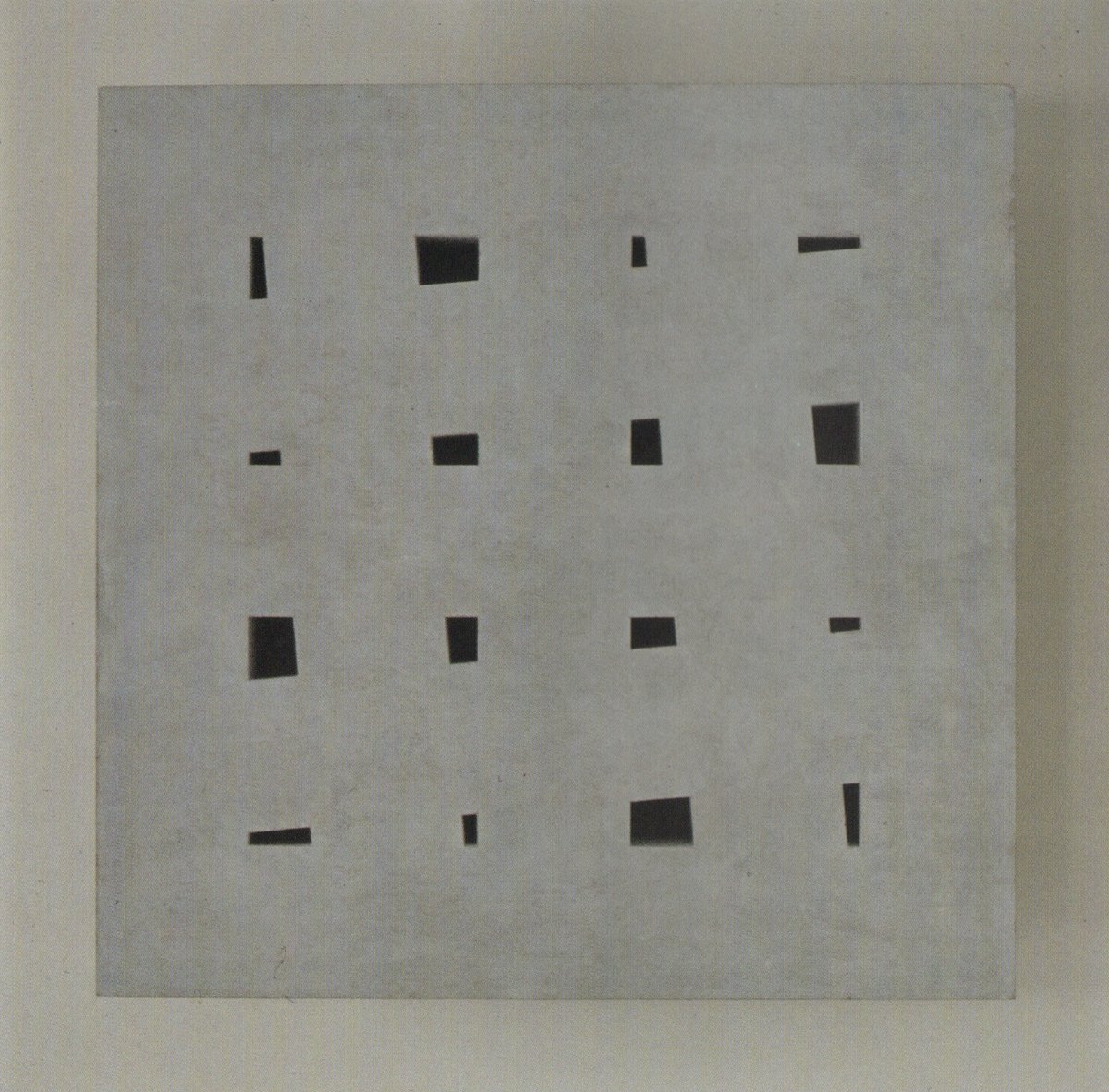 fig. 7: &quot;untitled theme: pierced blue square&quot; (1986), acrylic and marble on wood, 122 x 122 x 21 cm