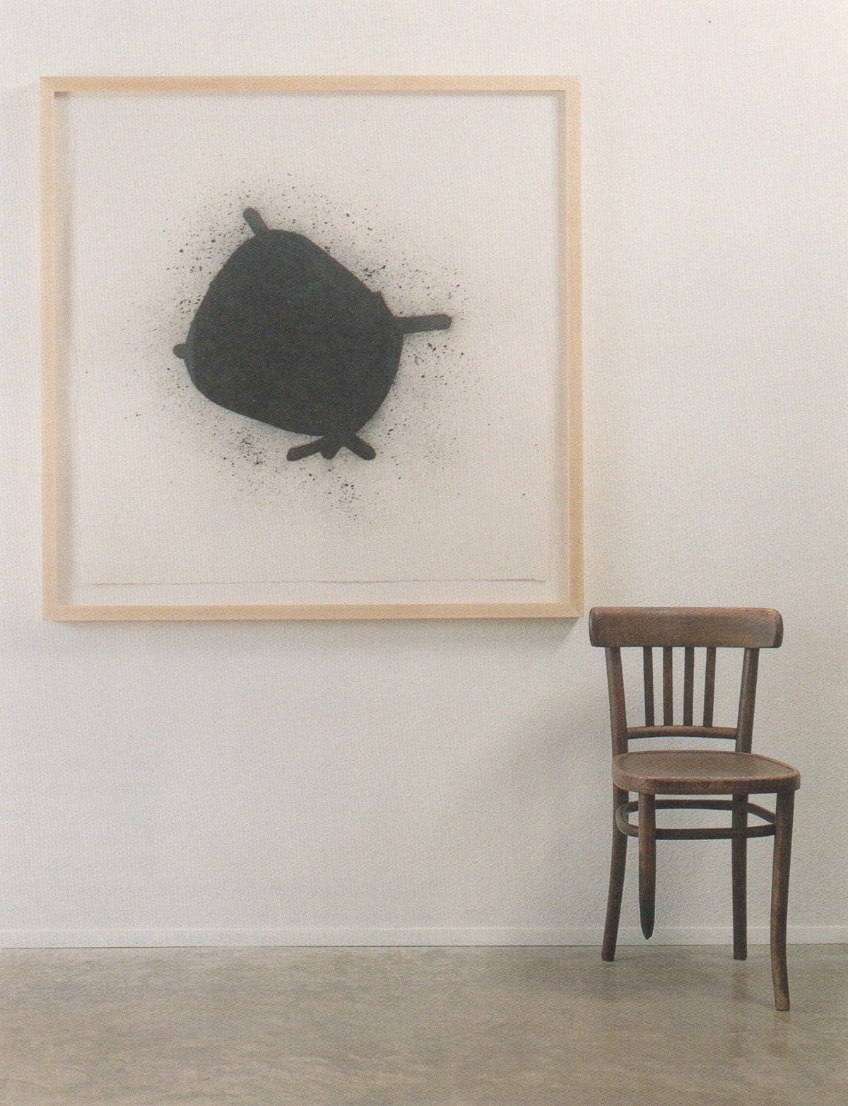 eric snell, “untitled” (1991), ash of chair on paper, 102 x 102 cm
