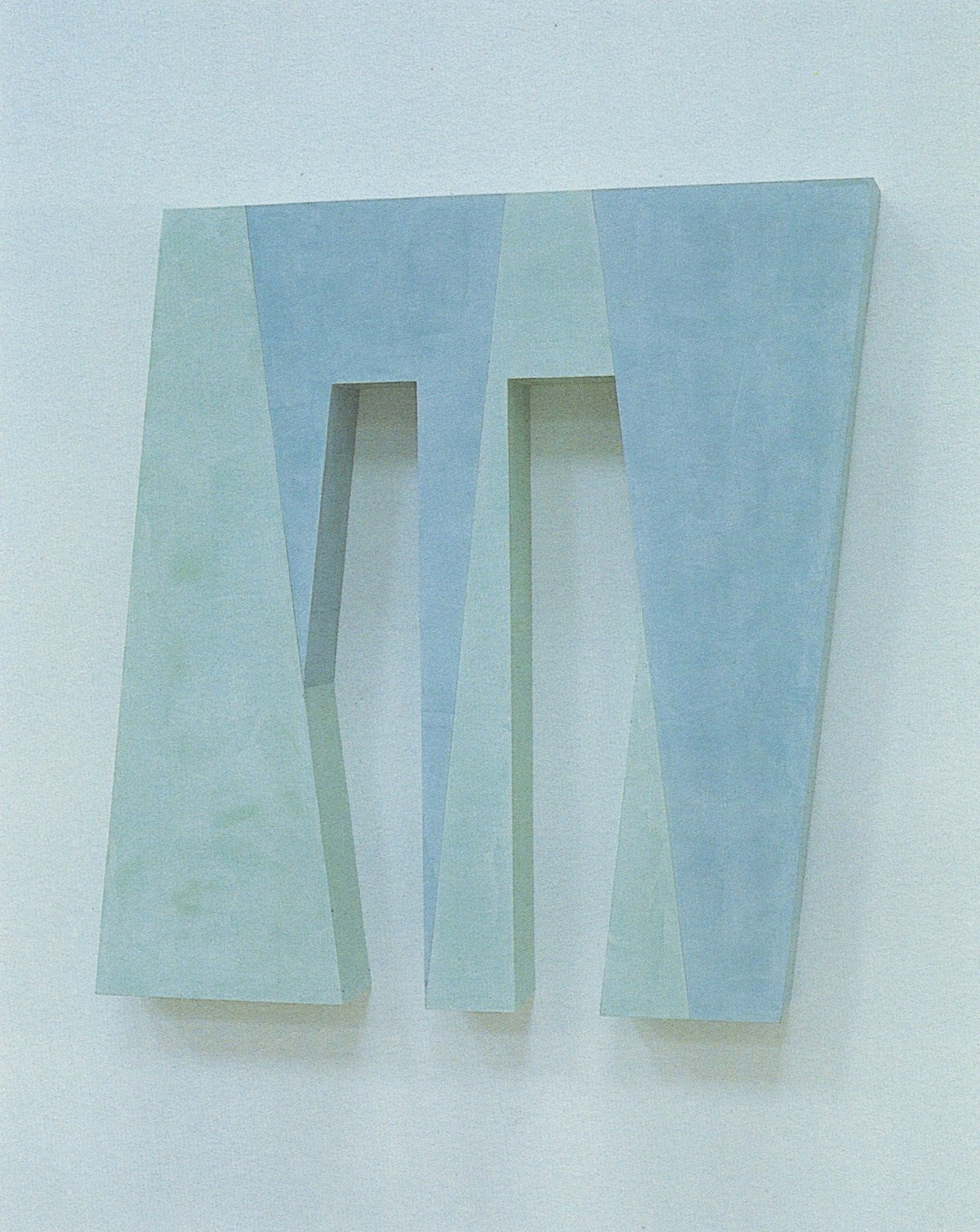 john carter, “untitled theme: pale blue and green” (1987), acrylic and marble powder on wood, 67,5 x 67,5 cm