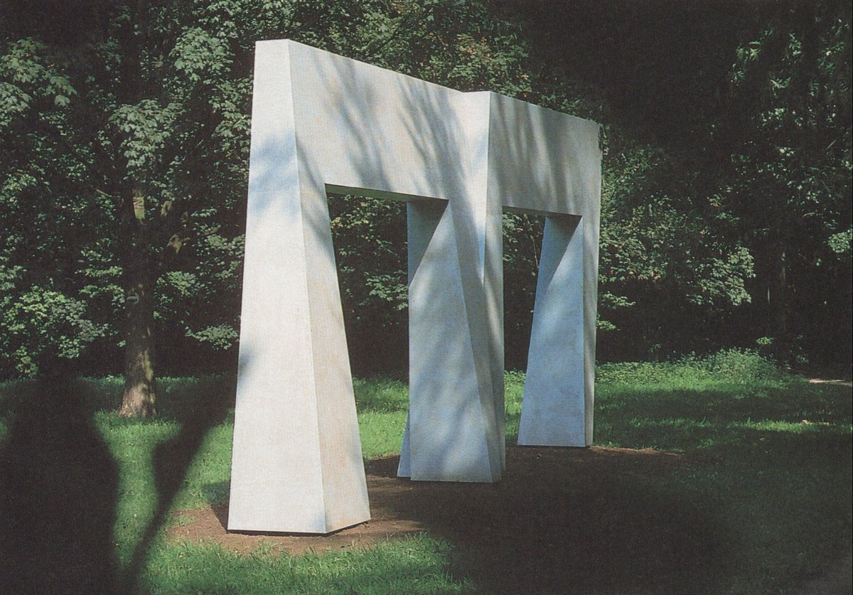 john carter, “doppeltor darmstadt” (1993), wood, painted, 366 × 786 × 106 cm, darmstadt