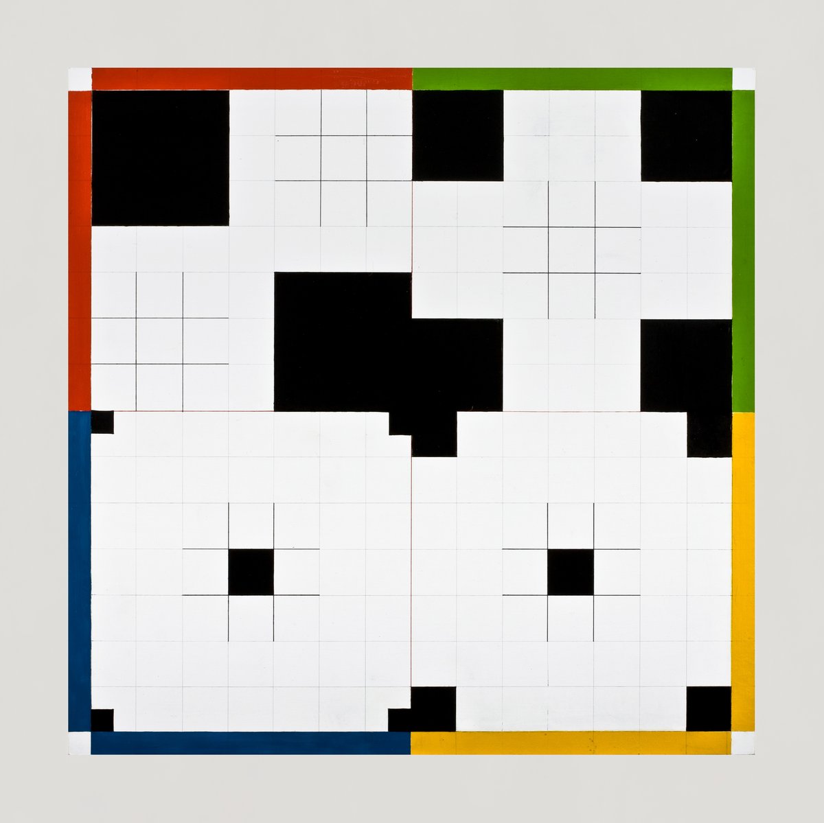 quadrate mit rasterzeichen in vier feldern a