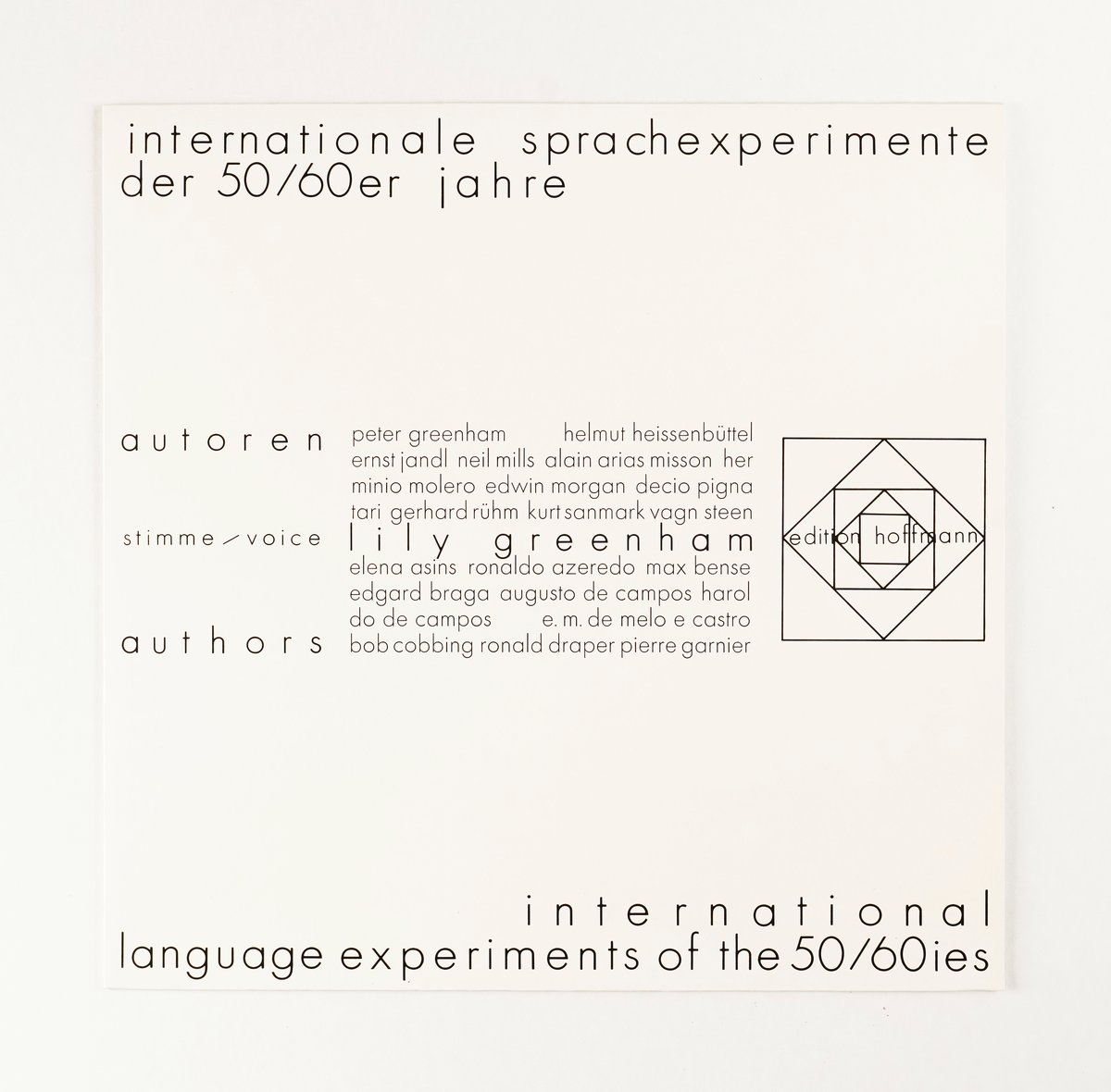 internationale sprachexperimente der 50/60er jahre / tendenziöse neo-semantik 1970 (in englisch