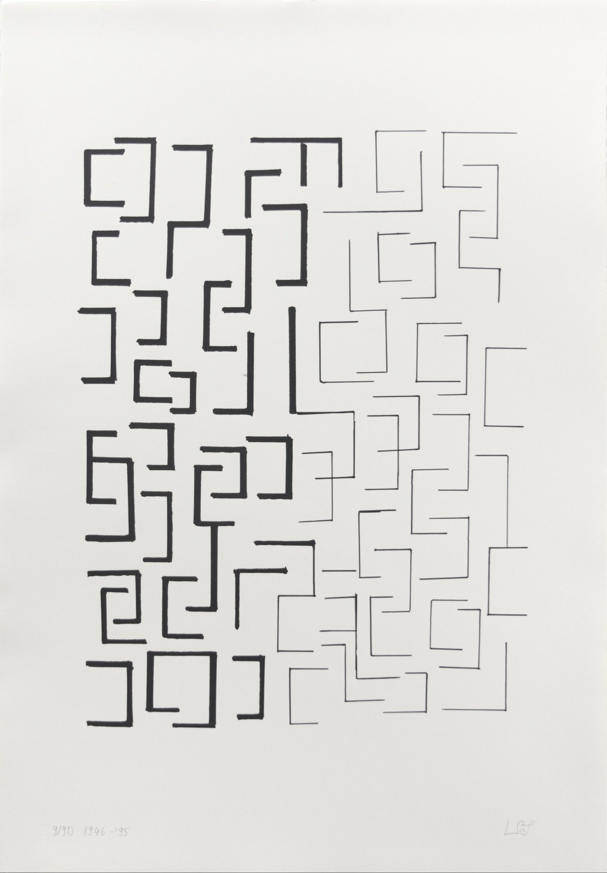 &quot;werkübersicht II – no 10&quot; (1962/1995), silkscreen on laid paper, 115 x 80 cm