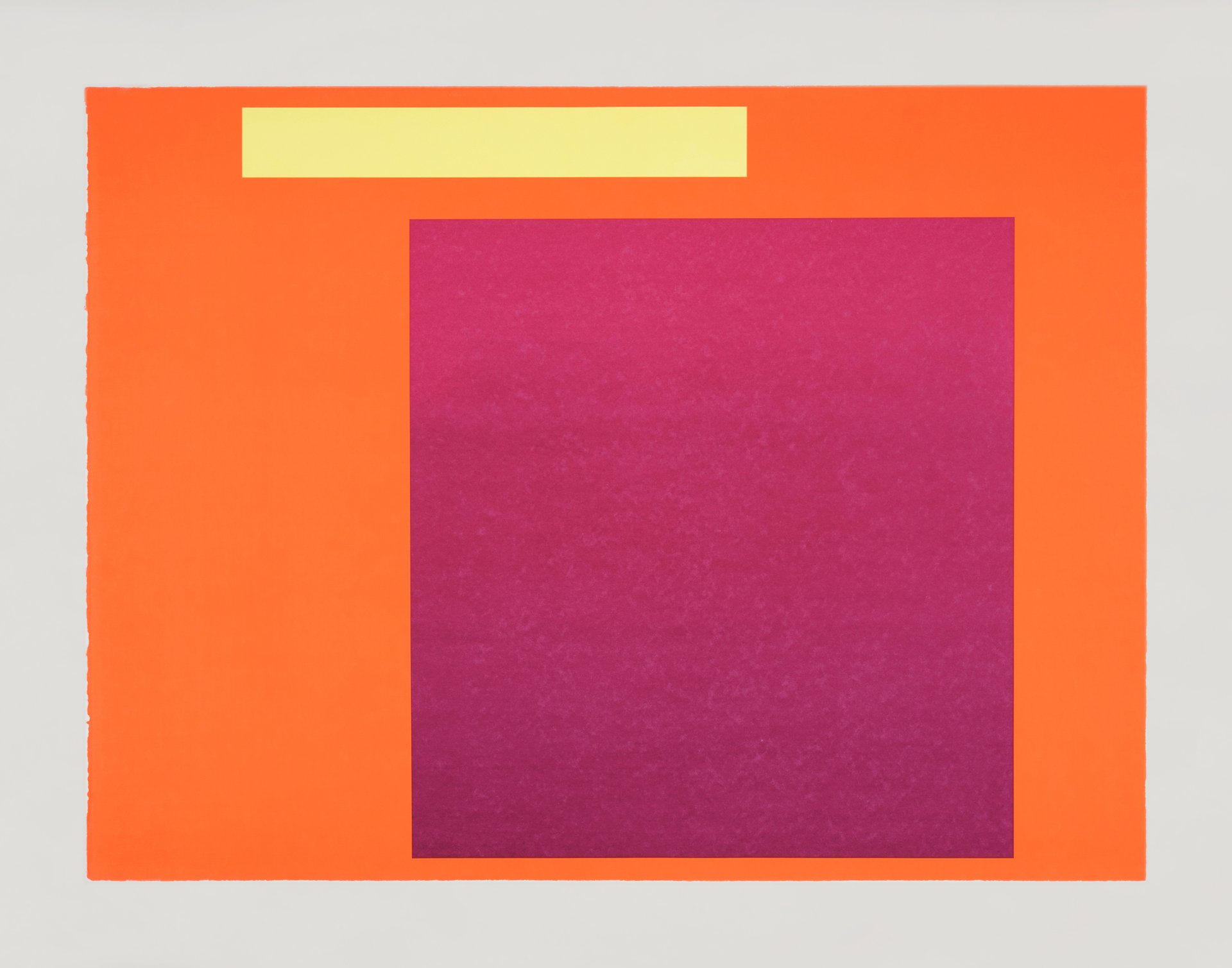 rupprecht geiger, metapher zahl 7 (1986), silkscreen on laid paper, 80,5 x 107 cm