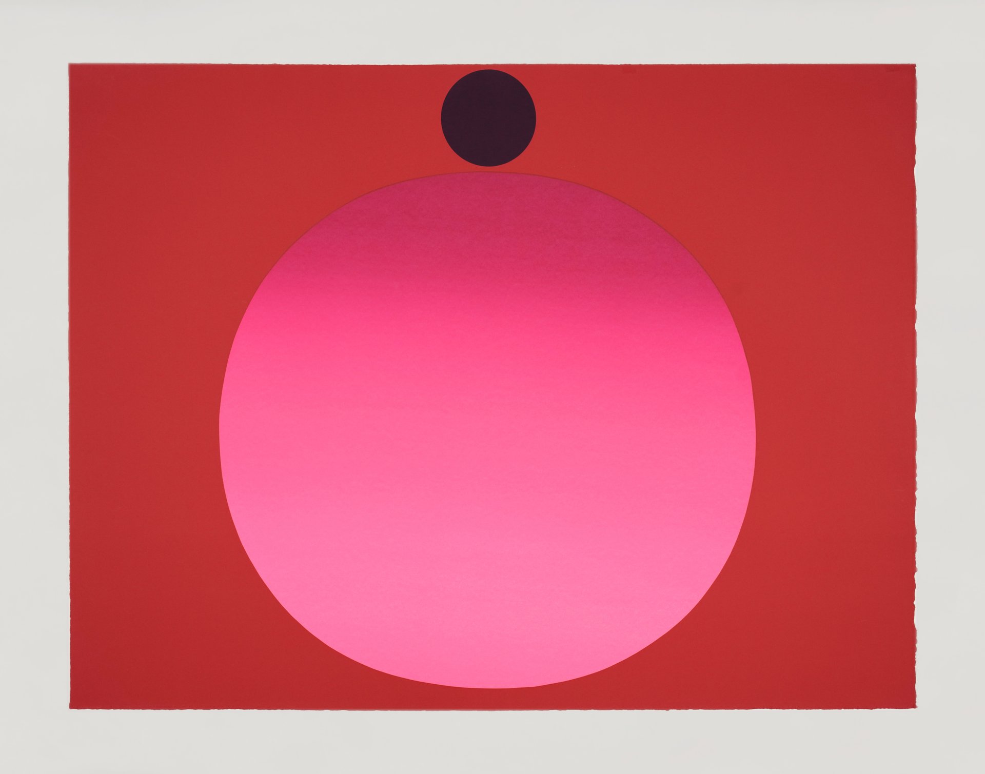 rupprecht geiger, &quot;schwarzes rot&quot; (1986), silkscreen on laid paper, 80,5 x 107 cm