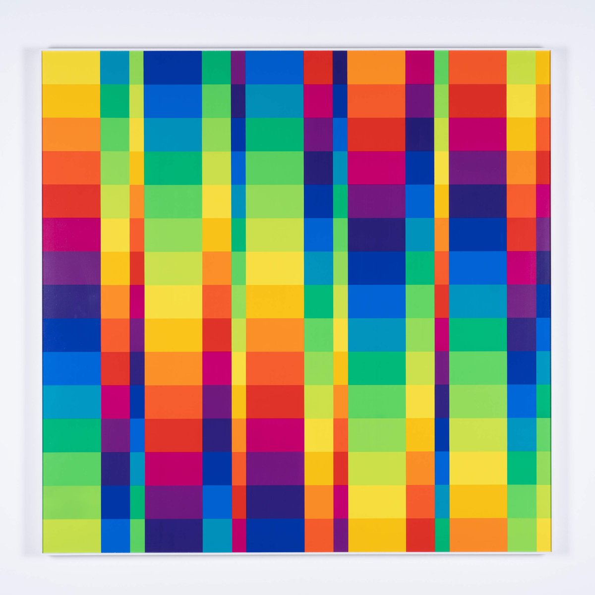 15 systematische farbreihen mit 5 gleichen horizontalen rhythmen