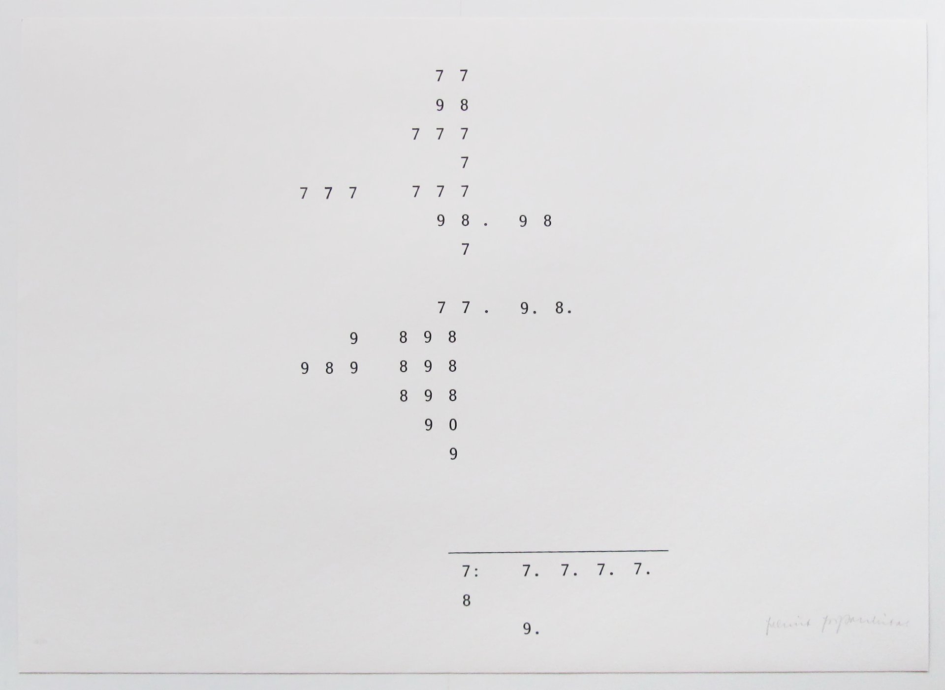 helmut heissenbüttel, konkrete poesie 0 (1986), silkscreen on laid paper, 80,5 x 107 cm