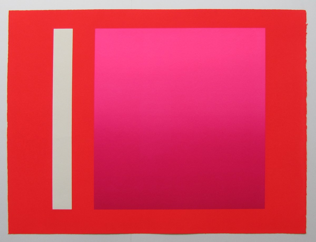 rupprecht geiger, metapher zahl 1 (1986), silkscreen on laid paper, 80,5 x 107 cm