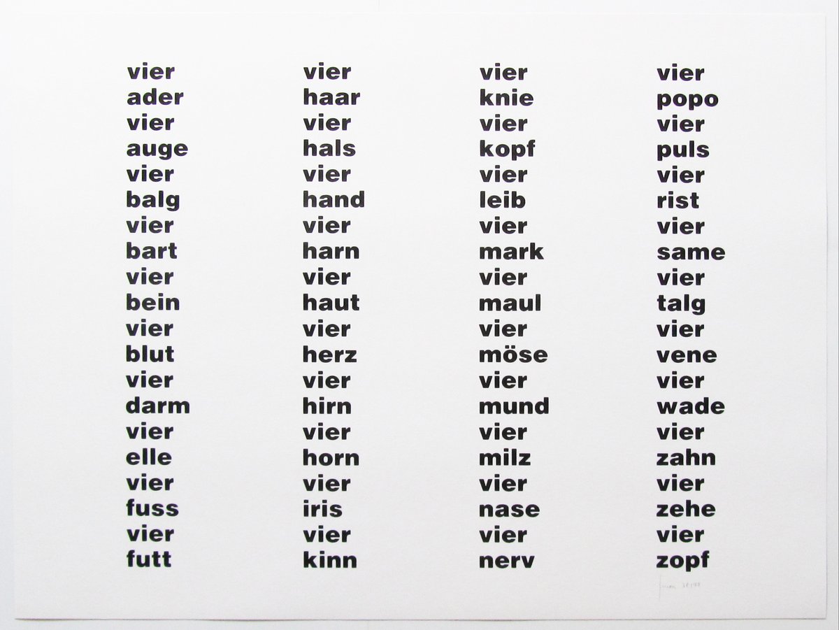 franz mon, konkrete poesie 4 (1986), silkscreen on laid paper, 80,5 x 107 cm