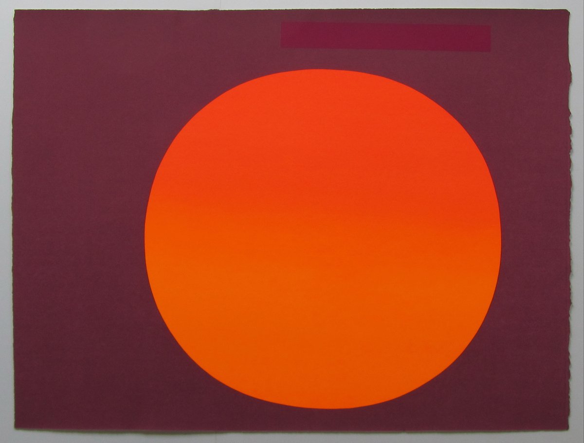 rupprecht geiger, metapher zahl 5 (1986), silkscreen on laid paper, 80,5 x 107 cm