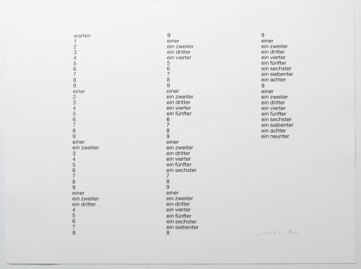 gerhard rühm, konkrete poesie 9 (1986), silkscreen on laid paper, 80,5 x 107 cm