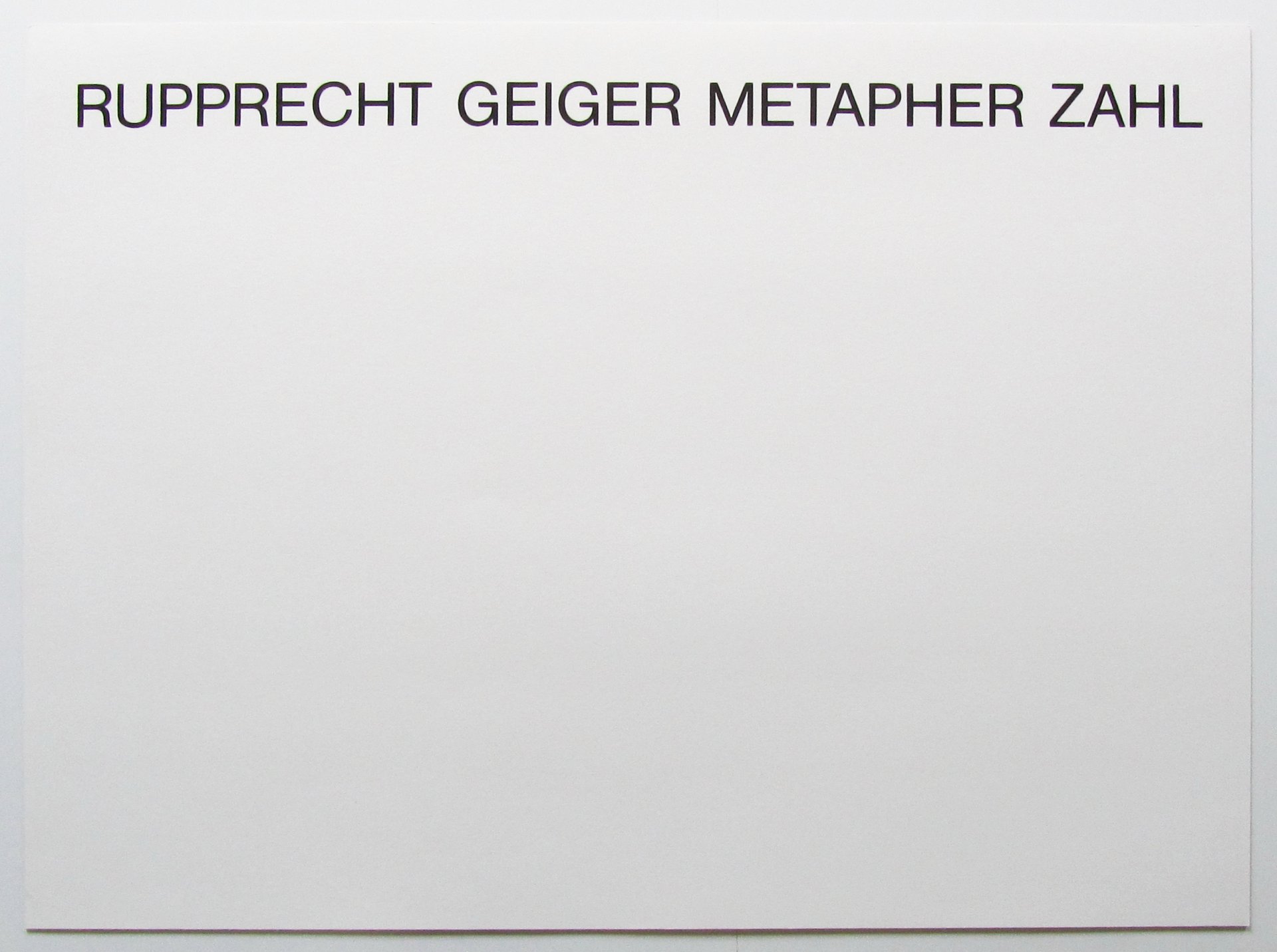 portfolio cassette: rupprecht geiger, &quot;metapher zahl&quot; (1986)