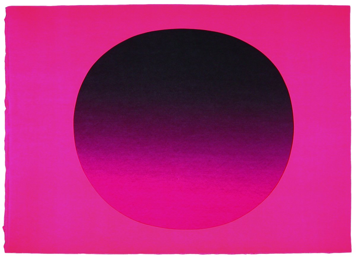 rupprecht geiger, &quot;schwarzes rot&quot; (1986), silkscreen on laid paper, 80,5 x 107 cm