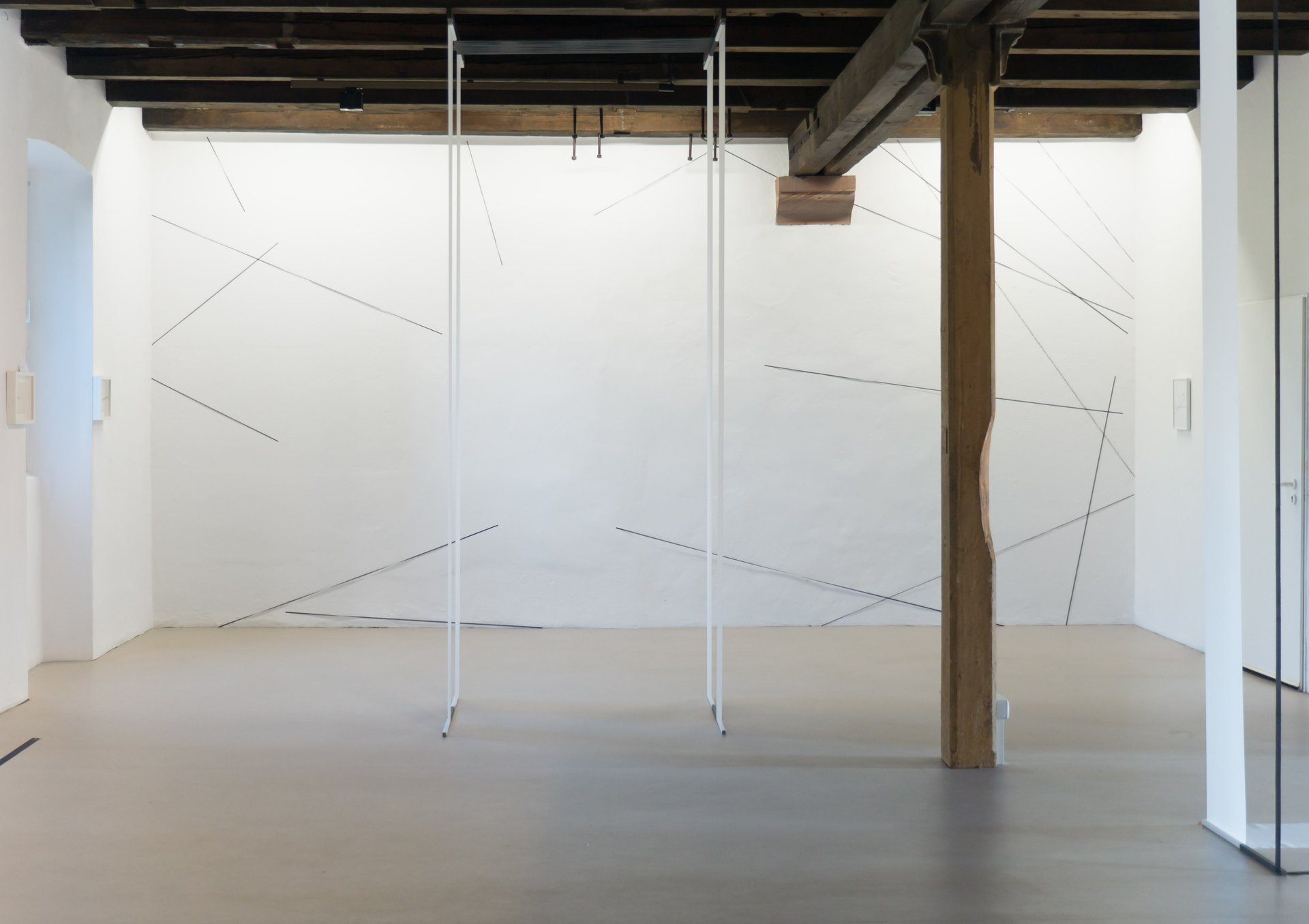 view of installation from &quot;gisela hoffmann&quot; at edition &amp; galerie hoffmann &quot;wall drawing 3.3&quot; (2018), 320 x 650 x 1 cm