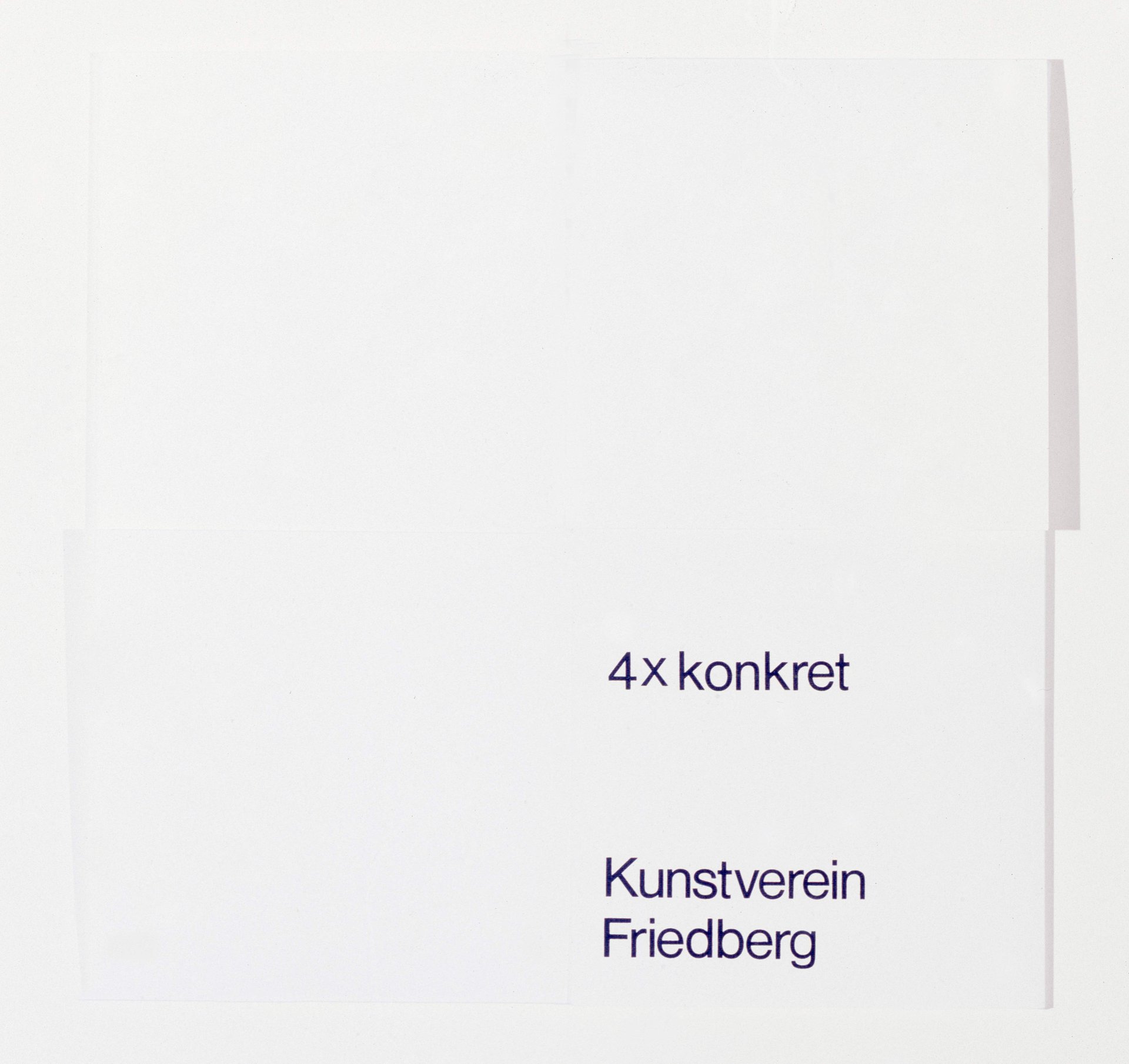 title sheet: &quot;4 x konkret&quot; (1977), silkscreen on paper, 32 x 32 cm