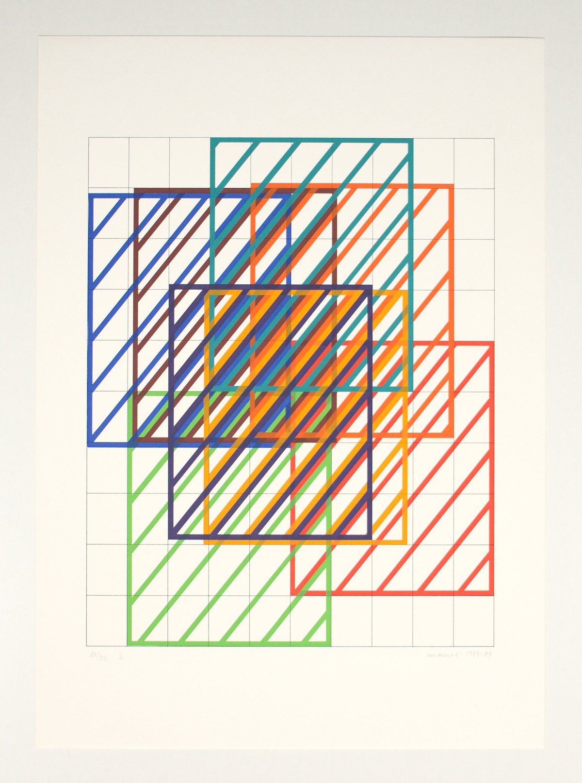 &quot;displacements no 70&quot; (1984), silkscreen on paper, 70 x 50 cm