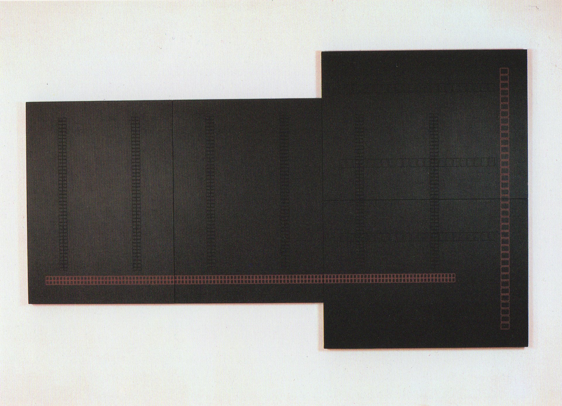 &quot;time sculpture of black paint&quot; (1985), acrylic paint on canvas and wood, 270 x 160 x 6 cm